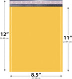 Kraft 8.5x12 Poly Bubble Mailers #2 | Padded Envelopes with Self Seal | Air Lined Cushioned Poly Mailer | Usable Size 8.5x11 | 200 Pack | Lightweight shipping Bags | Made in USA