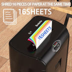 Paper Shredder, 16-Sheet Cross Cut with 4.76-Gallon Pull Out Basket, P-4 Security Level, 3-Mode Design Shred Paper and CD/Credit Card, Durable&Fast with Jam Proof System Shredder for Office
