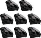 PATIKIL 8 Pcs Diamond Crystal Paperweight, 40mm / 1.57 Inch Crystal Paperweight Paper Weight for Home Office Desktop Table Decor Wedding Party Jewelry Ornaments, Black