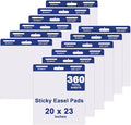 Comix Sticky Easel Pad, 20 x 23 Inches Flip Chart Paper for Teachers, Large Self Stick Easel Paper, 30 Sheets/Pad, 12 Pads/Pack