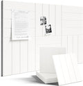 Fluxynara Felt Bulletin Board Tiles Large 36" x 24"Cork Board Alternative-6 Pack with 40 Adhesive Tabs, Thick Slat Wall Panels for Office Decor, Push Pin Board Wall Organizer Alternative - Milky White