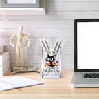 Vgrti It's Fine I'm Fine Acrylic Cosmetic Pencil Pen Holder Cup, Funny Black Cat Pen Holder Cup, Cat Lover Gift for Women Men, Office Sarcastic Gifts for Women Men Colleague Boss