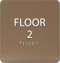Modern Olive ADA Floor 2 Sign with Braille – Made from Durable Acrylic and Ready to Mount
