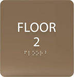 Modern Olive ADA Floor 2 Sign with Braille – Made from Durable Acrylic and Ready to Mount
