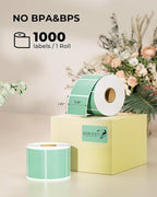 MUNBYN Green 2.25x1.25in Thermal Labels, 1000/Roll - Direct Thermal Paper, Self-Adhesive, Multi-Purpose, Strong Compatibility, BPA & BPS Free