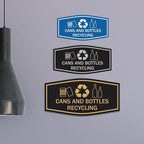 Fancy Cans and Bottles Recycling Sign (Red) - Small