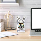 Vgrti The Horrors Persist But So Do I Acrylic Cosmetic Pencil Pen Holder Cup, Emotional Dumpster Fire Pencil Pen Holder Cup, Raccoon Lover Gifts for Women Men, Mental Health Gifts for Women Colleague