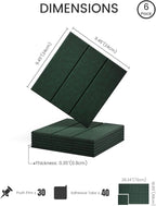 Fluxynara Felt Bulletin Board Tiles -28"x18" with 40 Adhesive Tabs, Cork Board Alternative for Office Decor, Push Pin Board Wall Organizer 6-Pack (Pine Green)