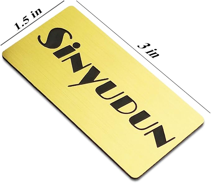 SINYUDUN Custom Engraved Name Tag Badges for Business, Personalized Identification with Pin, Magnetic, Adhesive, or Blank Backing, 1.5"x3", Rose Gold/Black Text