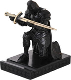 NCQIXIAO Medieval Templar Vanguard Officer Knight Pen Holder Pen Stand Desk Organizers and Accessories Resin Mobile Phone Stand as Gift for Office and Home Desk Organizer (Black)
