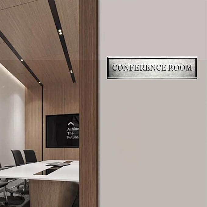 SINKAA Personalized Name Plate for Door or Wall, 2 * 10 inch Custom Office Aluminum Door Name Plates with Two Lines Custom Text, Office Gifts for Coworkers Boss Teacher, Employee Appreciation Gifts