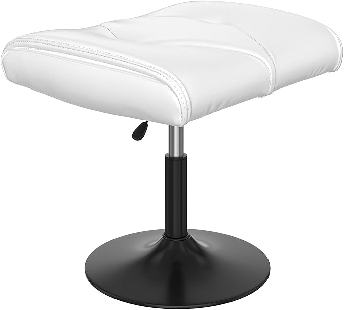 VECELO Foot Rest Under Desk Ottoman, PU Height Adjustable Footrest with Comfort Padding, Leg Rest for Desk for Relieving Leg Pain, Stiffness, and etc, Black