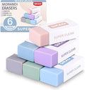 Morandi Erasers, 6 Pack Aesthetic Block Pencil Erasers – Soft Neutral Colors, Smudge-Free Latex-Free Erasers for School, Office, Journaling & Drawing