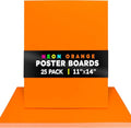 Hygloss Medium Poster Board 11x14 - 25 Neon Orange Single Color Poster Boards Bulk Pack - 10 Pt. Thickness Colored Poster Board Paper for Projects, Signs, Displays - Posterboard Multipack 11" x 14"