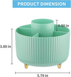 Marbrasse Desk Organizer, 360-Degree Rotating Pen Holder, Desk Organizers and Accessories with 5 Compartments Pencil Holder, Art Supply Storage Box Caddy for Office, Home (Mint Green)