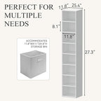 Chyanmoo Wood Cube Storage Organizer White Bookshelf - 1-Tier Freestanding Storage Cabinet with Legs for Home Office, 8-Cubes Open Shelf