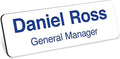 Custom Engraved Name Tags, Magnetic White and Blue Name Tags, Personalized Name Tags, 1x3 Inches, Durable Engravable Impact Material, Made in The USA by My Sign Center