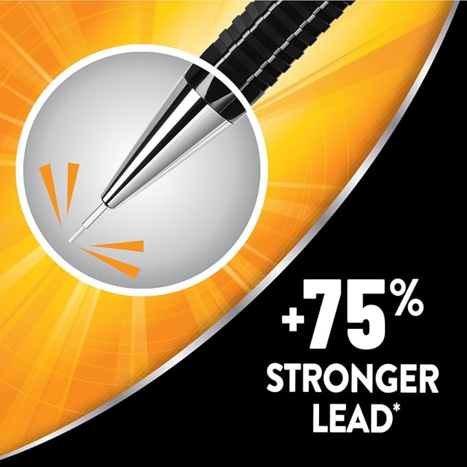 BIC Break Resistant Pro with Shock-Absorption and Twist-Up Eraser, Mechanical Pencil, 2-Count