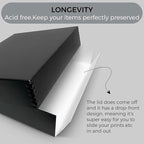 Lineco Archival 11 x 14 x 3 inches Museum Archival Storage Box, Drop Front Design, Acid-Free with Metal Edge. Preserves Photos Documents, Black