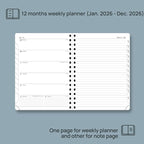 POPRUN 2026 Planner Weekly Notebook (Jan-Dec), Medium 8.5''x 6.5'' - Agenda 2026 Calendar Book with Monthly Tabs, Inner Pocket, Spiral Soft Cover, 100 GSM - Lilac
