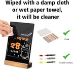 7.9x5.1 Desktop Chalkboard Sign with Wood Base, Message Board Menu Board Kids Chalkboard for Shop Wedding Kitchen Home Party (3 Pack 7.9x5.1)