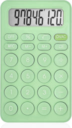 Cute Calculator, Basic Four Function Calculator for Teachers Students Basics Office, Small Handheld Calculators, 8 Digit with LCD Display, Sensitive Button, 5.5×3.2 inches Light Green