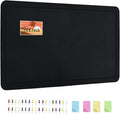 Vuzvuv Black 28"x16" Large Cork Board with 50 Push Pins & Sticky Notes, Self-Adhesive Bulletin Board for Wall, Felt Pin Vision Board for Paste Notes,Schedules Offices Home