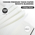 SUQJOY Lined Journal Notebooks for Writing, 100 GSM Thick Paper, 1 Pack Hardcover Notebooks, A5 College Ruled Notebook, Journaling Notebook for School/Travel/Office (Black- 1 Pack)