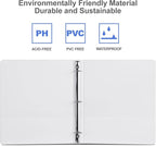 3 Ring Binder 1-1/2 Inch, ViVin Sturdy 1.5"-Round Ring Binder with 2 Interior Pockets, Clear View Cover, PVC-Free, Fits 300 Sheets of 8.5'' x 11'' Paper, Office Home School (6 Pack, White)