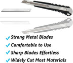 WEKOIL 9mm Snap Off Utility Knife 3 Pack High Hardness Retractable Box Cutters with 30 Pcs Snap Off Blades,Package Cutter 9mm Knife for Home Office Workstation,Black