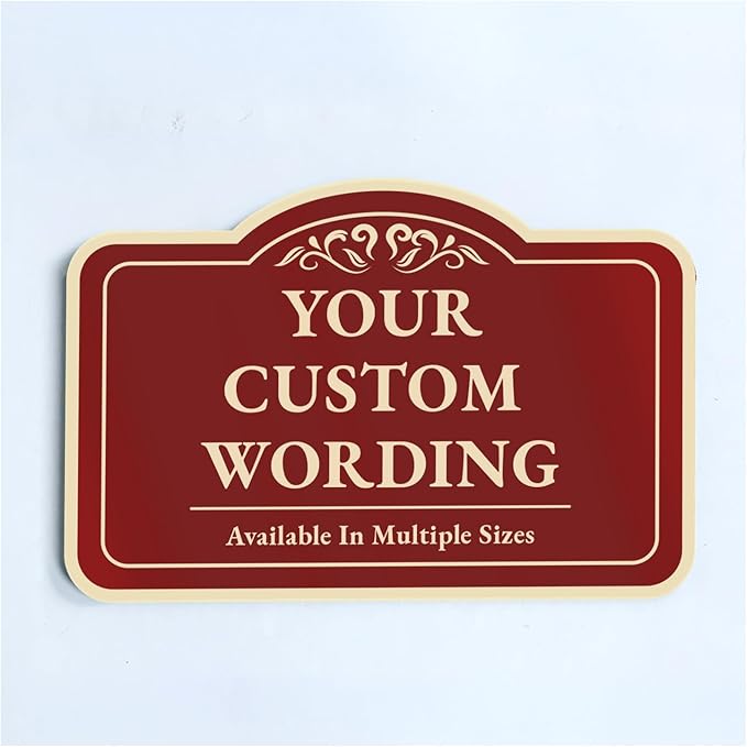 Custom Decorative Outdoor Metal Signs, Personalized Aluminum, Customized Driveway Signs, Waterproof Made In USA, Design 1 Red Brick 24x18 In