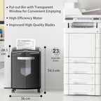 Bonsaii Heavy Duty 18-Sheet Office Shredder – 60-min Continuous Run, Cross-Cut P-4 Security, 6-gal bin with Window, 4-Wheel Design, Shreds Paper, Credit Cards & Staples – Black.
