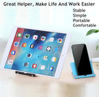 JUSDIQIR Cell Phone Stand for Desk Foldable Cell Phone Holder Desk Tablet Holder Mobile Phone Dock, Multi-Angle Universal Adjustable Tablet Dock (Black)