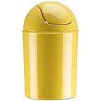 Umbra 1.25 Gallon Mini Waste Can with Removable Swing-Top Lid - Small Garbage Bin for Kitchen, Bathroom, Bedroom, Office - Compact Trash Can Fit Under Tables & Counters - Yellow