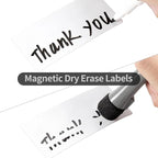 OQUYDEA 100-Pack Dry Erase Magnetic Labels - Waterproof, Eco-Friendly, Reusable Name Tags for Classroom, Office, Cabinet, Whiteboard, Fridge & More (White, 2x4 inches)…