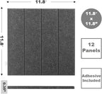DECORITA Felt Bulletin Board Tiles | Modern Cork Board Alternative | Large Cork Boards for Walls | Aesthetic Felt Wall Panels for Office & Home Decor | Pinboard & Photo Board (12-Pack) | Gray Black