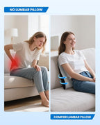 COMFIER Lumbar Support Pillow for Office Chair, Heated Back Support Pillow with 3 Vibration Modes & 3 Intensities, Ergonomic Back Support Cushion for Car,Recliner,Gaming Chair
