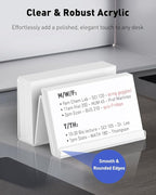 Uniclife 2 Pack 3x5 Index Card Holder, 5" x 3.2" x 3.2", Clear Acrylic Index Card Display Stand, Index Card Organizer, Postcard Holder, Horizontal Business Card Holder for Desk, 200 Card Capacity