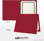 LUXPaper 9.5" x 12" Certificate Holders | Burgundy Linen | 100lb. Cover | 50 Qty