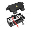DIQIMIAQ Medium Outdoor Electrical Box(inner 10.3*4.8*3.1inch) With Waterproof shield, Waterproof Extension Cord Cover w/6 Cable , Weatherproof Connection Box Protect for Plug,Connector (Black, 1PCS)