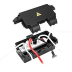 DIQIMIAQ Medium Outdoor Electrical Box(inner 10.3*4.8*3.1inch) With Waterproof shield, Waterproof Extension Cord Cover w/6 Cable , Weatherproof Connection Box Protect for Plug,Connector (Black, 1PCS)