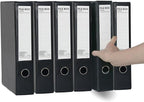 URbantin 6 Pack Foldable Plastic Box Files A4 with Metal Clip,65mm Spine,Document Archive Folders for Office（Black）