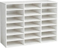 TUSAUW Literature Organizer, 21 Compartments Classroom Mailbox, Desktop File Sorter Mail Center, Paper and Mail Sorter Organizer for Office, Home, Classroom, or Mailrooms Organization, White