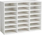 TUSAUW Literature Organizer, 21 Compartments Classroom Mailbox, Desktop File Sorter Mail Center, Paper and Mail Sorter Organizer for Office, Home, Classroom, or Mailrooms Organization, White