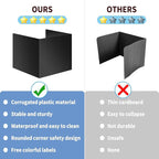24 Pack Black Desk Dividers for Students, Waterproof Plastic Study Boards, Durable Exam Privacy Shields, Classroom Privacy Folders, Ideal School Supplies for Focused Learning (24 Pack)