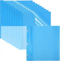PATIKIL Plastic Report Covers with Prong, 10 Pcs 80 Sheet Clear Front Presentation Binders with 3 Metal Prong Fasteners Report Folder for Resume Documents Files Letter, Sky Blue