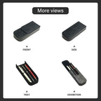 MIVLXLX Leather Triple Pen Case Pencil Pouch Holder for Three Fountain Ballpoint Rollerball Pens and Pencils Gift Choice for Man/Woman/Office (Black)