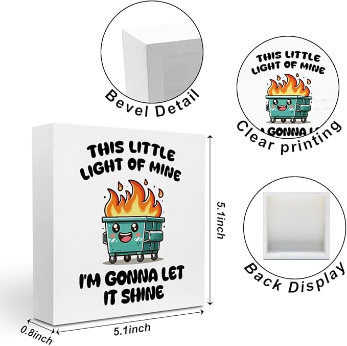 Funny Office Decor, Funny Office Gifts, Dumpster and Fire Wood Box Sign, Funny Desk Decor Funny Office Supplies, Cubicle Counter Shelf Decor, Funny Gifts for Coworkers Nurse Teacher Friends