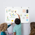 36 x 24 Inches Glass Whiteboard, Magnetic Glass Dry Erase Board for Wall, 3' x 2' Brilliance White Board for Office, Home, School