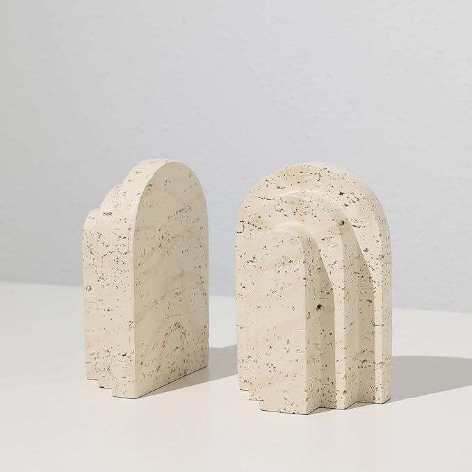 Book Ends for Heavy Books, Decorative Bookends for Shelves, Durable Book Holder & Shelf Decor, Non-Slip Book Stopper, Office Bookshelf Organizer (Set of 2)
